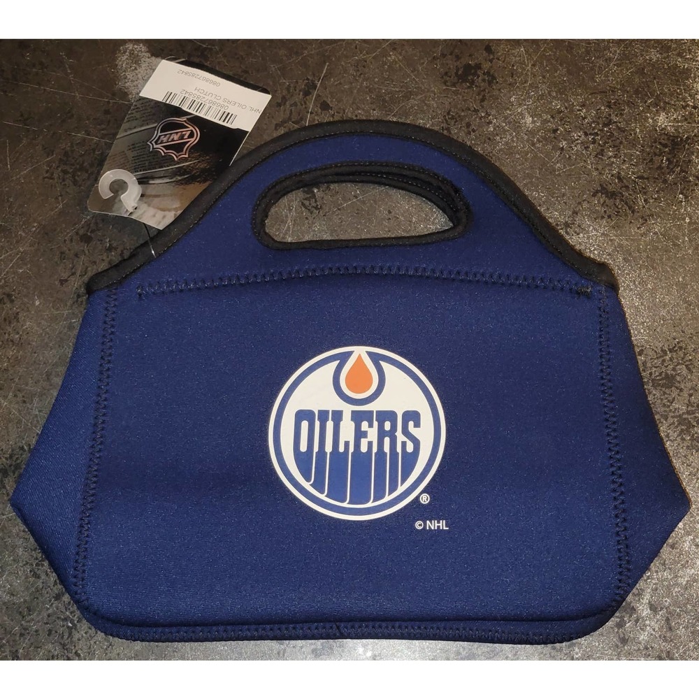 Oilers NHL Clutch Handbag Edmonton Blue Orange White License Women's Ladys